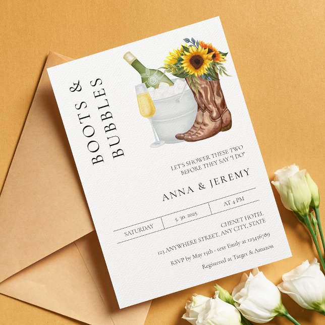 Invitation Chaussures et Bulles Mariage Mixte Moderne Minimal (Créateur téléchargé)