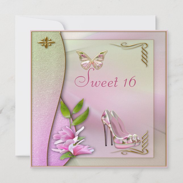Invitation Chaussures fascinantes magnolia et bonbon 16 à (Devant)