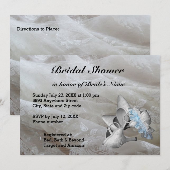 Invitation Chaussures, Garter Belt et Lace Fête des mariées I (Devant / Derrière)