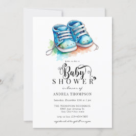 Invitation Chaussures pour bébés | Baby shower Blue Boy