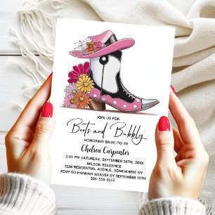 Invitation Chaussures Roses et Mariage Féerique