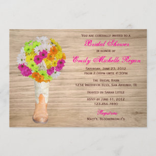 Invitation Chaussures rustiques de campagne et Bridal Shower