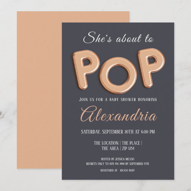 Invitation Chaussures Sur Le Point De Pop Baby shower Unisex (Devant / Derrière)