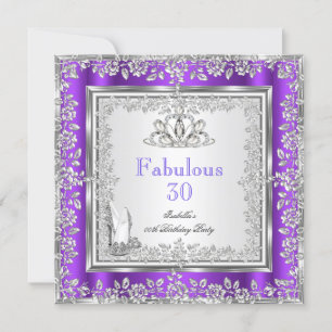 Invitation Chaussures Violettes Argentées Fête Incroyable 30