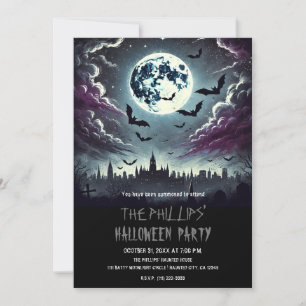 Invitation Chauves-souris de cimetière urbain à la fête d'Hal