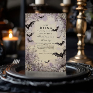 Invitation Chauves-souris et étoiles gothiques Fête d'Hallowe
