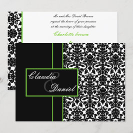 invitation chaux mariage damassé élégante