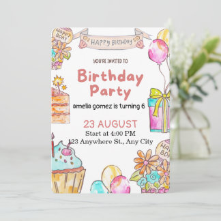 Invitation Cheerful and Playful Birthday Design