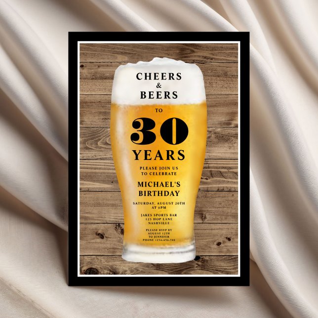 Invitation Cheers And Beers 30th Birthday (Cheers And Beers 30th Birthday Invitation)