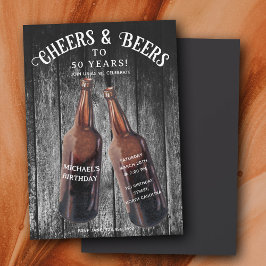 Invitation Cheers and Beers 50th Beer Birthday Party