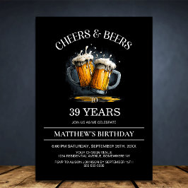 Invitation Cheers and Beers Any Age Birthday Party