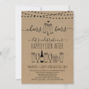 Invitation Cheers & Bière Mariage après l'invitation de la fê