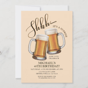 Invitation Cheers & Bières Surprise Adulte 40e Anniversaire F