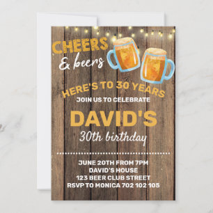Invitation Cheers et bières Anniversaire adulte Surprise Man