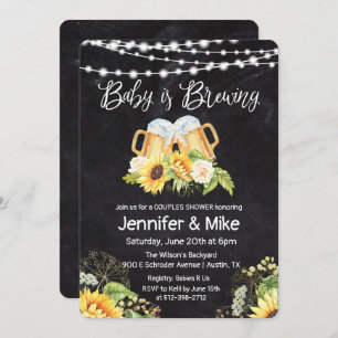 Invitation Cheers et bières Chalkboard Couples Douche