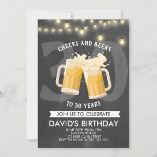 Invitation Cheers et bières Homer Anniversaire Chalkboard Jar
