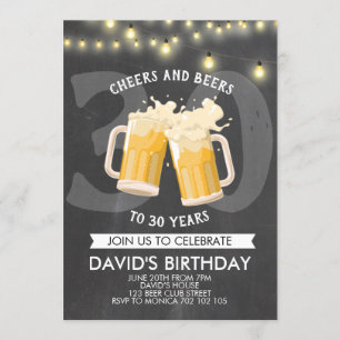 Invitation Cheers et bières Homer Anniversaire Chalkboard Jar