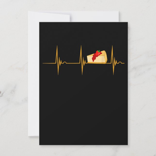 Invitation Cheesecake Dessert Fromage Gâteau Heartbeat Ekg Pu (Devant)
