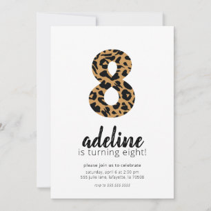 Invitation Cheetah / Empreinte de léopard 8e anniversaire Inv