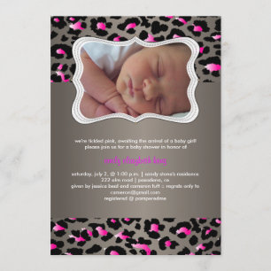 Invitation Cheetah/faire-part de naissance/douche PixDezines