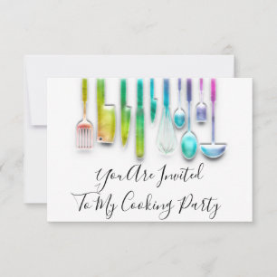 Invitation Chef de cuisine Golden Kitchen Holograph Rainbo