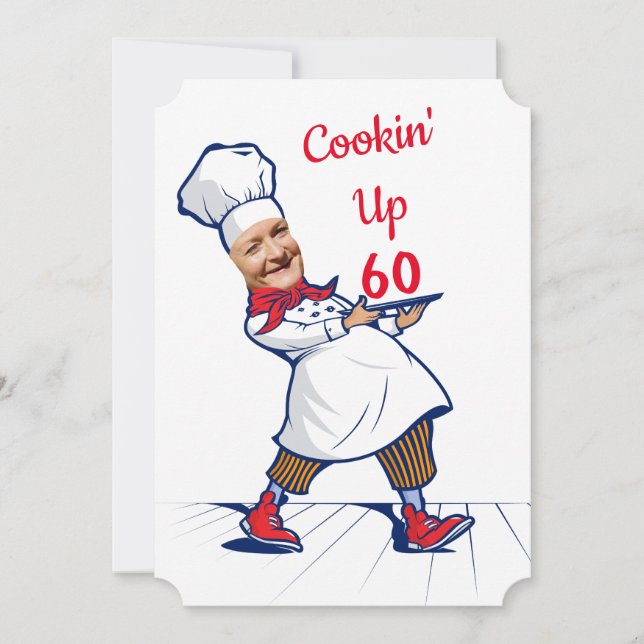 Invitation Chef 🎉 Funny Cook 60e anniversaire Funny (Devant)