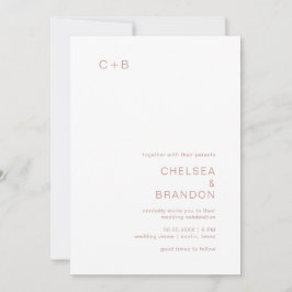Invitation Chelsea Dusty rose Mariage moderne