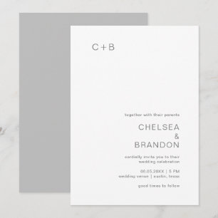 Invitation Chelsea Grey Mariage moderne