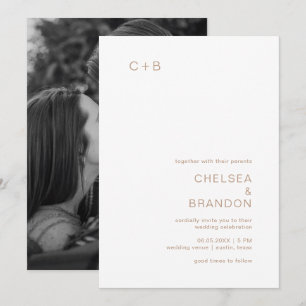 Invitation Chelsea Taupe Mariage moderne