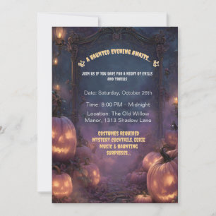 Invitation Chemin d'Halloween éffrayant avec Jack-o'-Lanterns