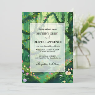 Invitation Chemin forestier enchanté du mariage fleur magique