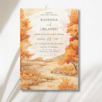 Chemin forestier romantique d'automne aux feuilles