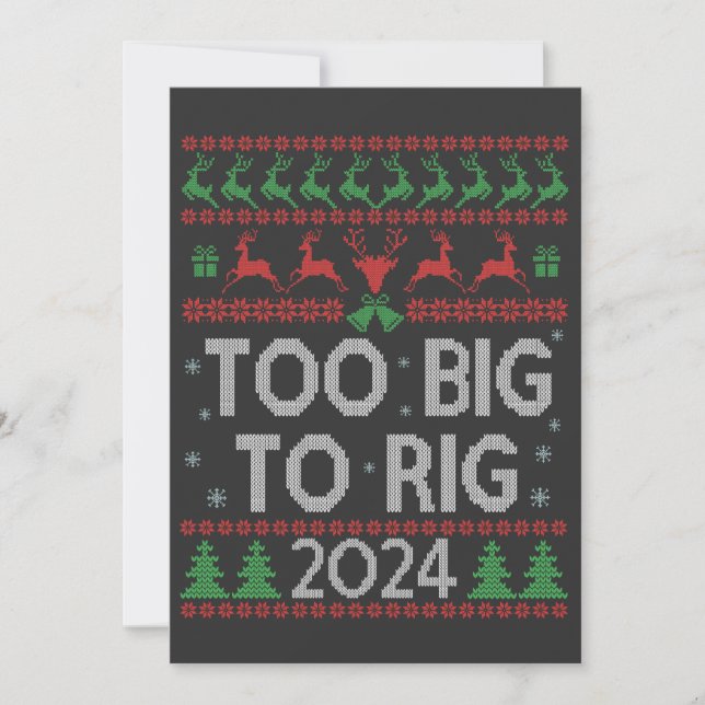 Invitation Chemise de Noël drôle et laide Trump 2024 Trop Gro (Devant)