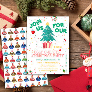 Invitation Chemise de Noël laide Chien mignon Fête de vacance