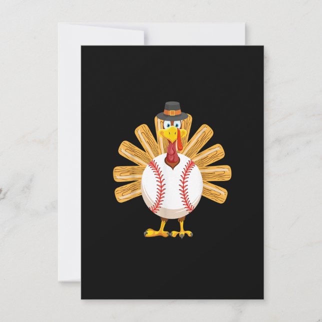 Invitation Chemise Thanksgiving de baseball Turquie pour garç (Devant)