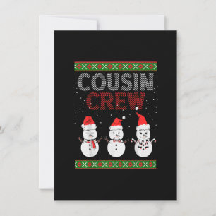 Invitation Chemises de Noël Cousin Crew Gnome Tree Merry Xma