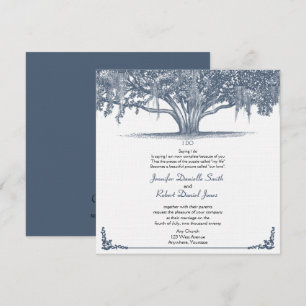 Invitation Chêne Mossy en Mariage bleu