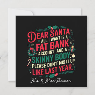 Invitation Cher Père Noël, tout ce que je veux, c'est un comp