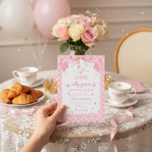 Invitation chère petite fille au ruban à carreaux rose et flo