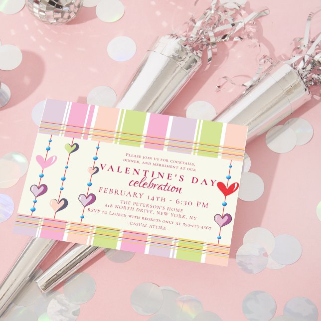 Invitation Chérie Candy Stripe Saint Valentin (Créateur téléchargé)