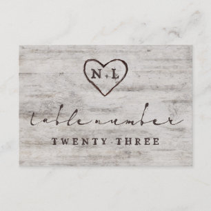 Invitation Chérie sculptée Chiffres du Mariage rustique