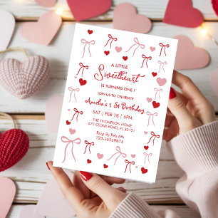 Invitation Chéries Filles de la Saint-Valentin 1er Anniversai