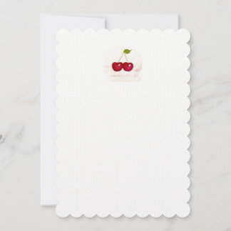 Invitation CHERRIES peintes à la main sur papier élégant pape