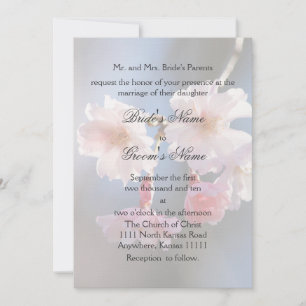 Invitation Cherry Blossom et Verse Mariage