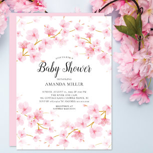 Invitation Cherry Blossom Floral Baby Shower