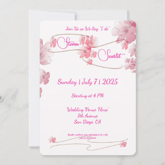 Invitation Cherry Blossom Mariage