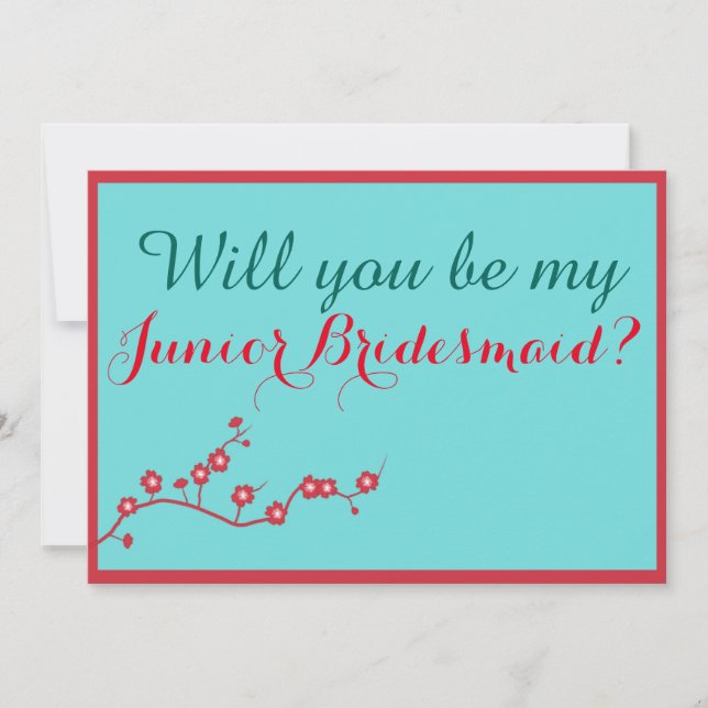 Invitation Cherry Blossom Serez-Vous Ma Jeune Femme D'Accueil (Devant)