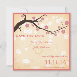 Invitation Cherry Blossoms Branch Enregistrer la date
