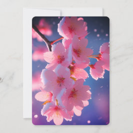 Invitation Cherry Blossoms in Snow Save the Date Card - Winte