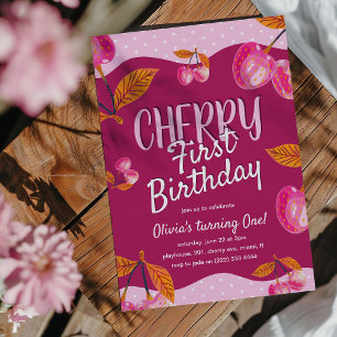 Invitation Cherry premier anniversaire" Whimsical 1er anniver